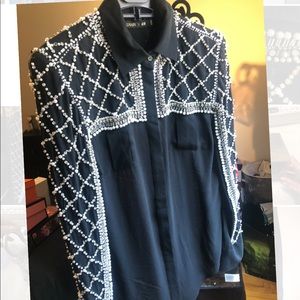 Balmain H&M Collab blouse with embellishment